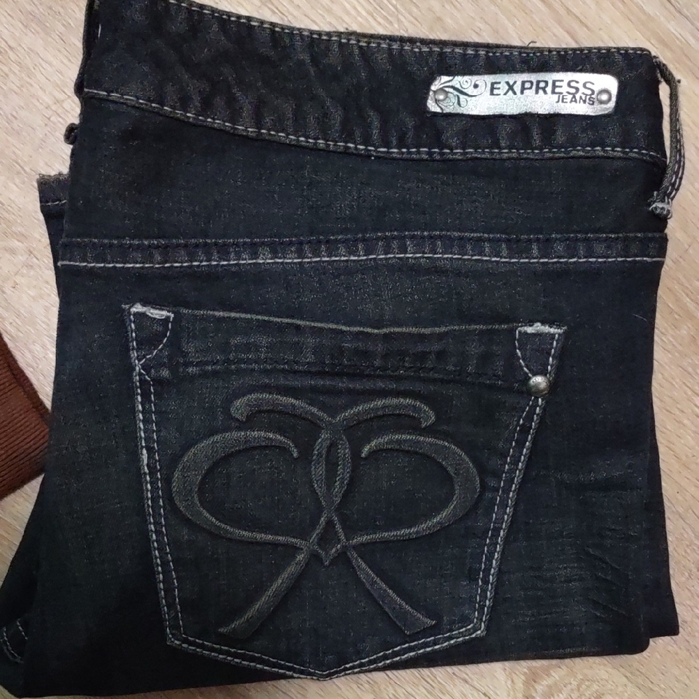 Express Black Jeans with Elegant Stitching